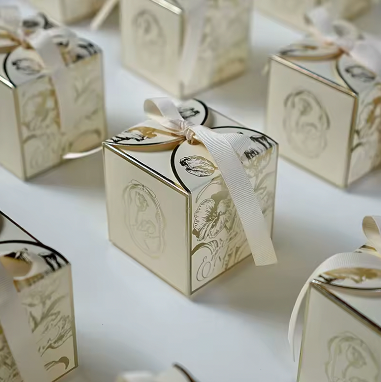 Luxury Gift Boxes with Champagne Gold Embroidery