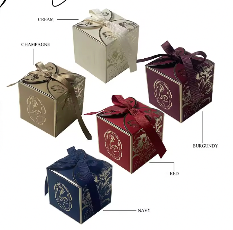 Luxury Gift Boxes with Champagne Gold Embroidery
