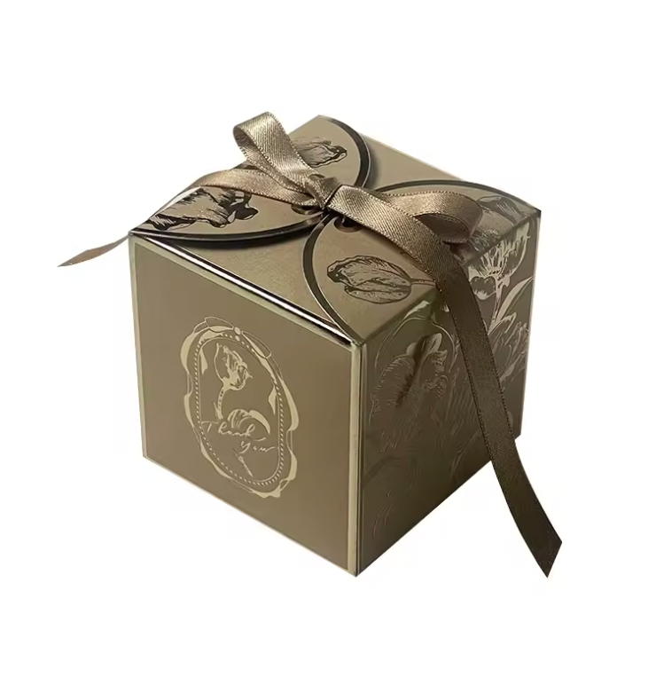 Brown Luxury Gift Boxes with Champagne Gold Embroidery