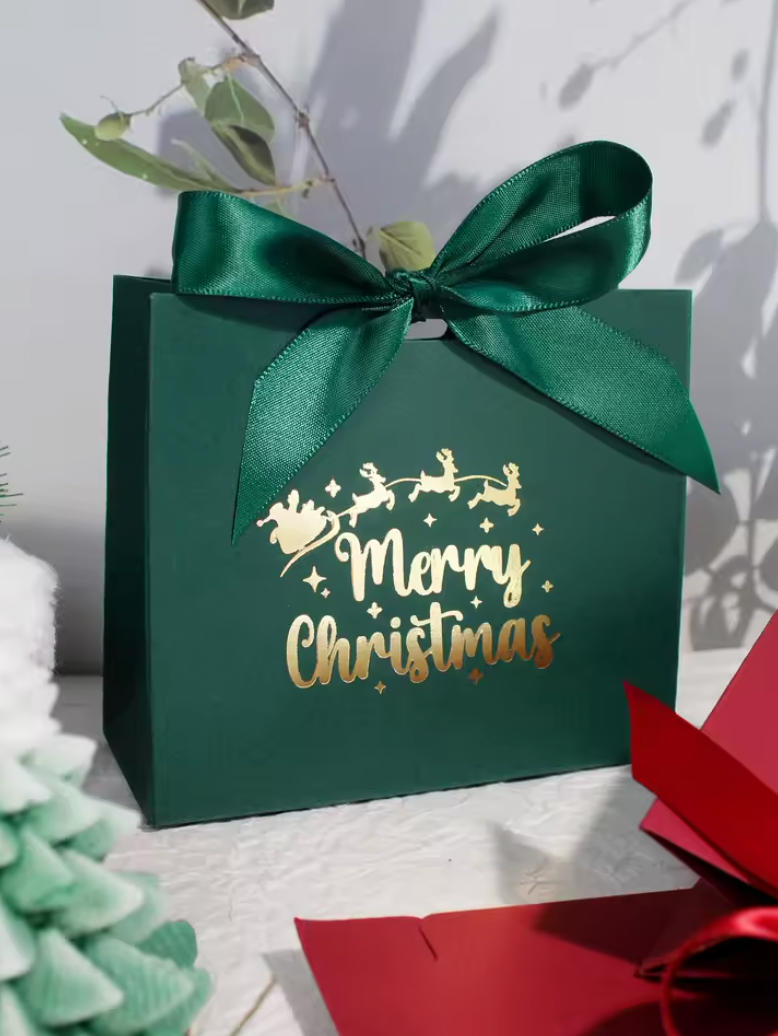 Green Festive Christmas Paper Gift Bags