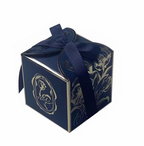 Blue Luxury Gift Boxes with Champagne Gold Embroidery